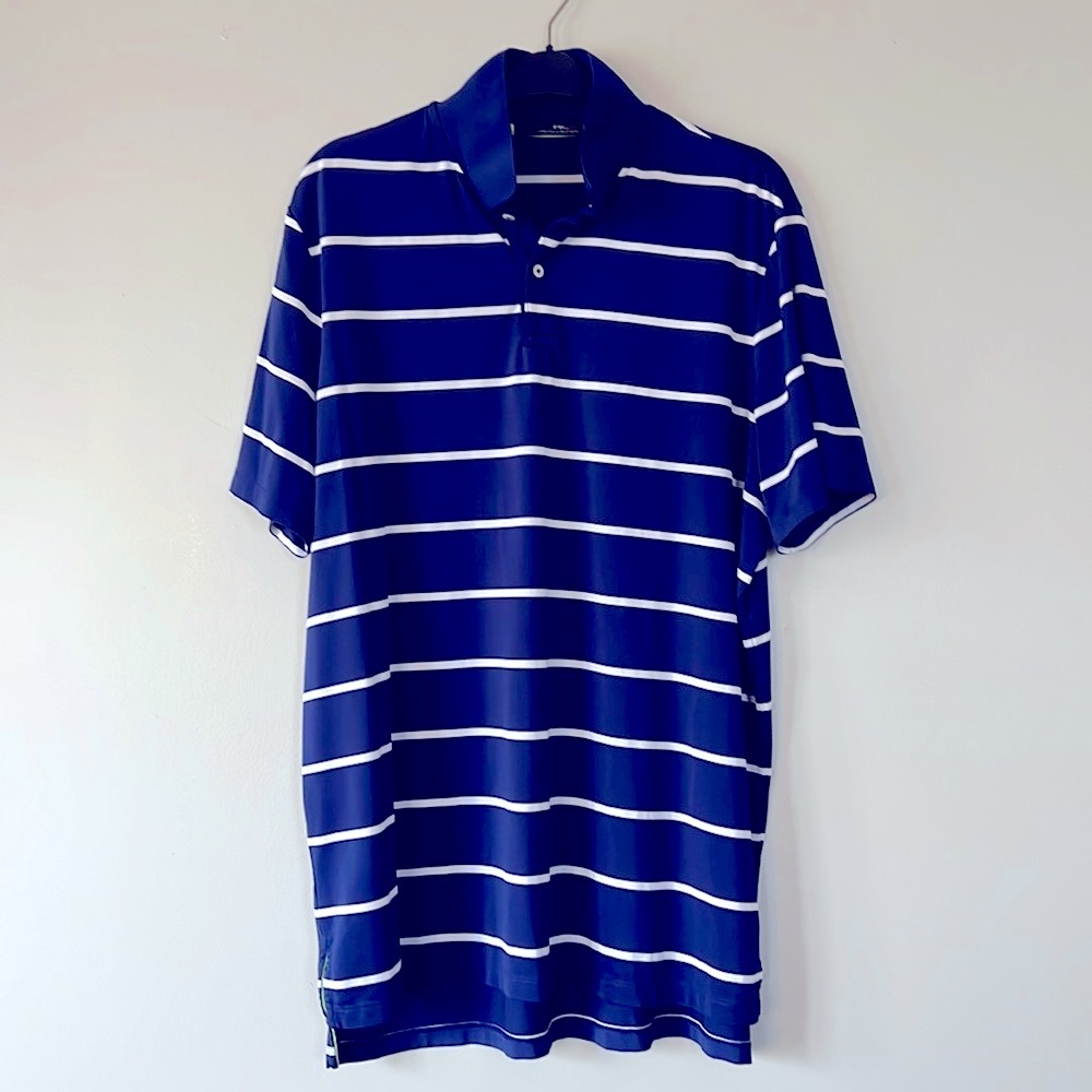 RLX Ralph Lauren performance golf polo XL - blue w/ white stripes